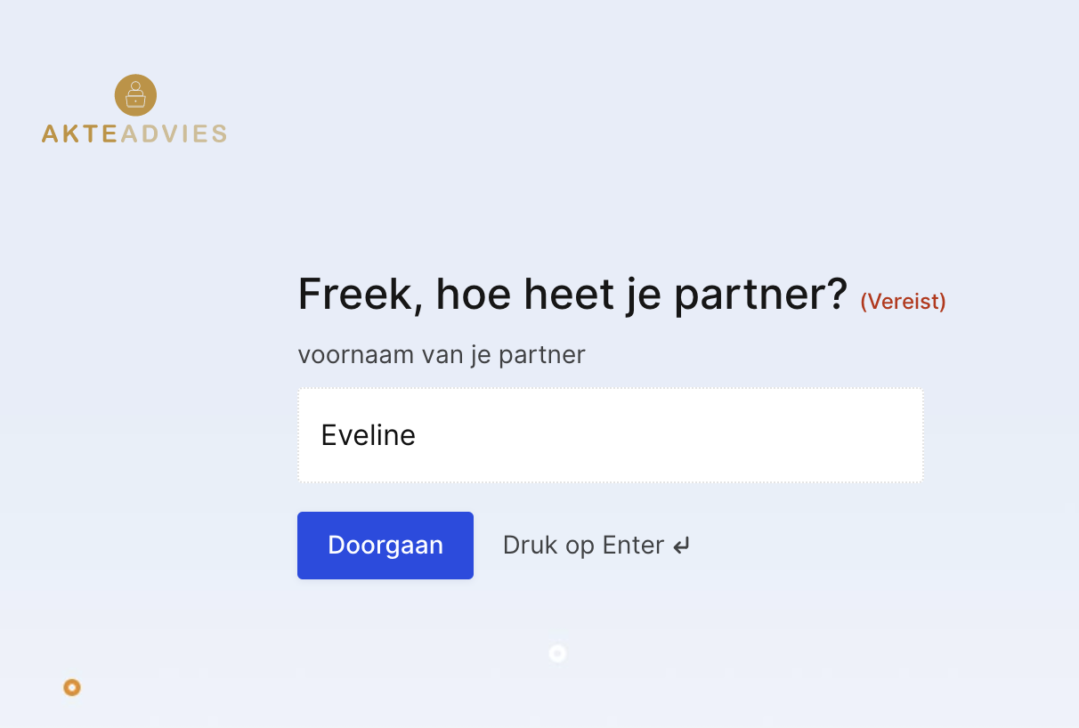 De AkteAdvies-app stelt de cliënt stap voor stap een vraag